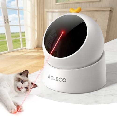 ROJECO Auto Laser Cat Toys for Indoor Cats,Upgraded Interactive Cat Toy,Random Trajectory Laser with Magnetic Base,3 Speed Modes & Auto Sleep,Rechargeable Interactive Cat Toys for Bored Indoor - Image 1