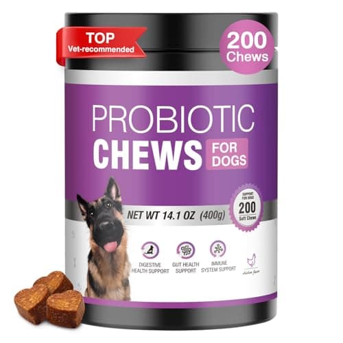 TTLXRL Probiotics for Dogs 200pcs Dog Probiotics for Digestive Health Digestive Enzymes and Prebiotic, Probiotic Chews for Dogs Support Gut Health, Relieve Diarrhea, Itchy Skin, Enhance Immunity - Image 1