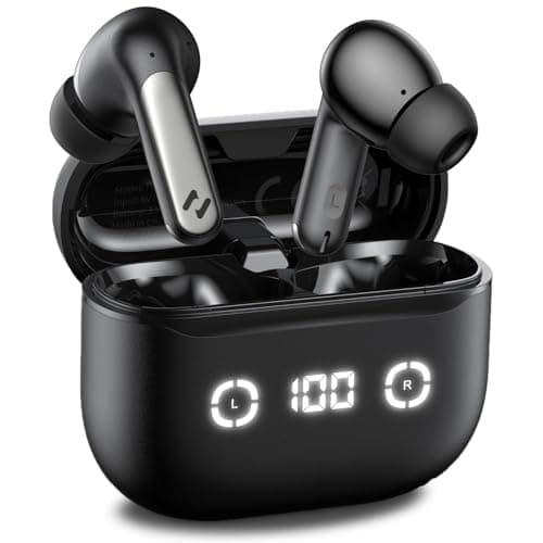 havit Wireless Earbuds with LED Display, Bluetooth 5.4 Headphones, 40H Playtime, in-Ear Earbuds with App Control for Music, Workout & Daily Use - Image 1