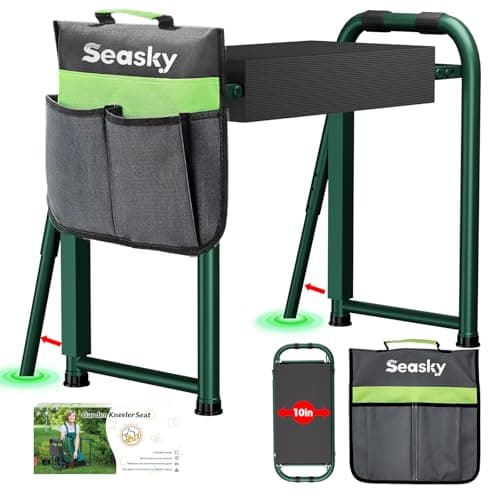 seasky Foldable Garden Kneeler and Seat, Anti-Tipping Gardening Bench Widened Thick Soft Kneeling Pad, Heavy Duty Gardening Stool with Tool Bag,Gardening Gift for Women - Image 1