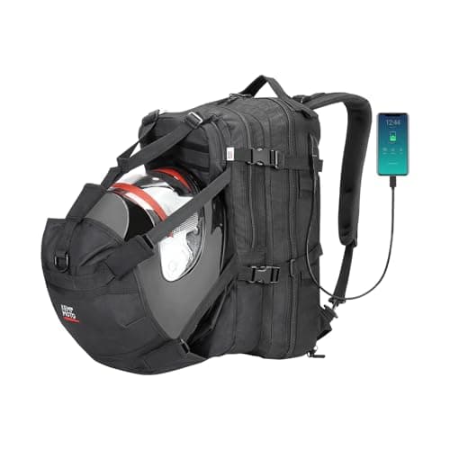KEMIMOTO Motorcycle Helmet Backpack, 37L Large Capacity Helmet Bag with USB Charging Port, Riding Commuting Backpack for Men - Image 1