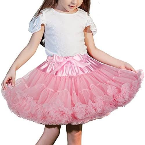 XinChangShangMao Girl's Petticoat, Baby Girls Soft Tutu Skirt Fluffy Pettiskirt Princess Ballet Dance Skirts Pink - Image 1