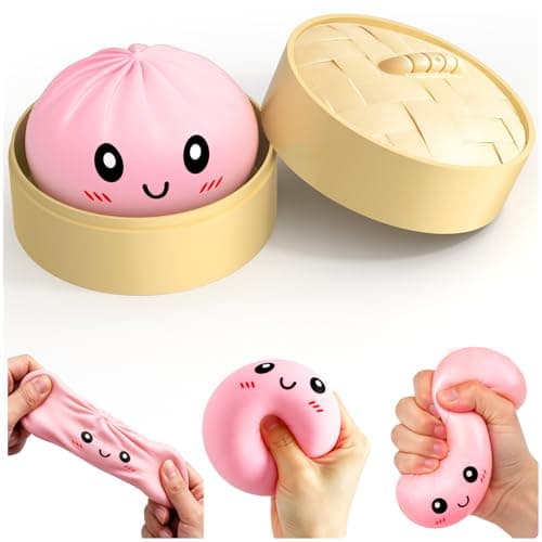 Baozi Squishy Mystery Box, Slow Rising Glitter Squishy Baozi Toy, Simulation Food Squishies Bun, Easter Basket Stuffers Party Favors (Pink) - Image 1