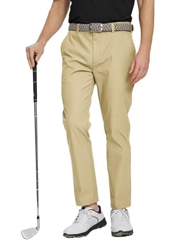 M MAELREG Golf Pants Men Casual Slim Fit -30"/32"/34" Stretch 5 Pockets Business Water-Resistant Mens Dress Pants Khaki