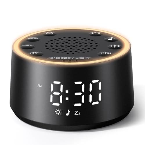 Dreamegg Sound Machine for Sleep - D1 Nova White Noise Sound Machine for Baby Adult with Alarm Clock, Soothing Sounds, Dimmable, White Noise Alarm Clocks for Bedrooms Heavy Sleepers Travel, Black - Image 1