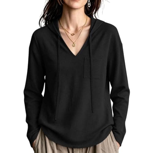 Lightweight Hoodies for Women Trendy Fall Fashion 2026 Black XX-Large