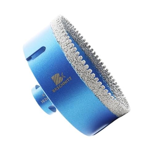 4 Inch Diamond Core Drill Bit for Porcelain Tile Ceramic Marble Granite Drilling,BRSCHNITT 1pc Vacuum Brazed Diamond Hole Saw with 5/8-11 Thread