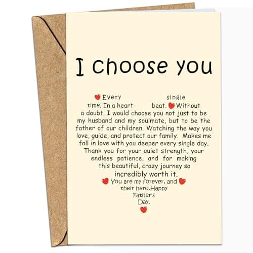 Popfizzclink Fathers Day Card for Husband, Sentimental Fathers Day Card for Husband from Wife, Happy Fathers Day Cards from Wife Girlfriend, Funny Fathers Day Cards Cute and Humorous Gift - Image 1