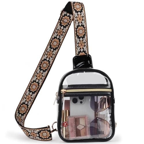 Bunnychill Clear Sling Bag - Stadium Approved Cross Body Fanny Pack for Women & Men - Transparent Chest Bag with Adjustable Guitar Straps for Sports, Events & Concerts - Image 1