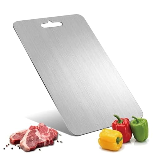 Titanium Cutting Board - 100% Pure Titanium Cutting Boards for Kitchen Double Sided Non Toxic Titanware for Meat/Vegetables, Hygiene Durable Dishwasher Safe Metal Chopping Board Extra Large - Image 1