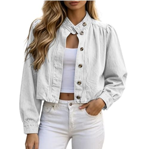 Cropped Jean Jacket for Women Lightweight 2026 Summer Fall