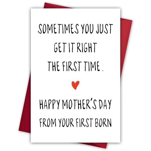 Mothers Day Card from Daughter Son, Happy Mother's Day Card for Mom from Your First Born, Funny Mothers Gifts for Mom from Kids, Unique Mother Gifts for Moms, Mama Gift Ideas Greeting Cards - Image 1