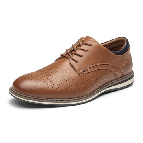 Rihero Men's Brown Casual Dress Oxford Shoes Business Formal Size 7 - Image 1