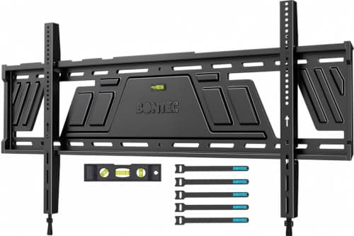 BONTEC Fixed TV Wall Mount for 43 to 100 Inch TVs, Low Profile Design, Space-Saving 0.9'' from Wall, Heavy Duty One-Piece Bracket up to 220 lbs, Max VESA 800x600mm, Fits 16''/24''/32'' Wood Studs - Image 1