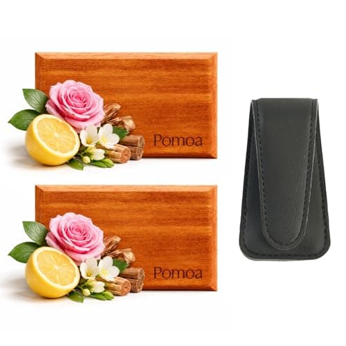 POMOA Alder Wood Car Freshener 2-Pack, Sun Visor Clips Included