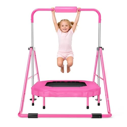 Safly Fun Foldable Gymnastics Bar for Kids, Adjustable 35"-51", Sturdy 148 lbs Capacity, Easy-to-Assemble, Gymnastics Equipment for Kids for Indoor/Outdoor Training - Image 1