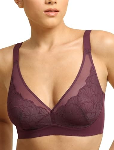 COMFELIE Soft Savage Lace Bralette Wireless Bra Comfort Push Up Bras Lace for Older Women Fig L - Image 1