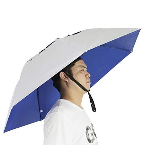 NEW-Vi Fishing Umbrella Hat Folding Sun Rain Cap Adjustable Multifunction Outdoor Headwear - Image 1