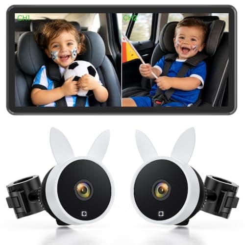 Babyvue BV3 MAX Dual Car Camera Baby Monitor with Recording, 7.2" Split Screen Backseat Camera, 1080P IR Night Vision, Easy Setup for Twins & 2 Kids - Image 1