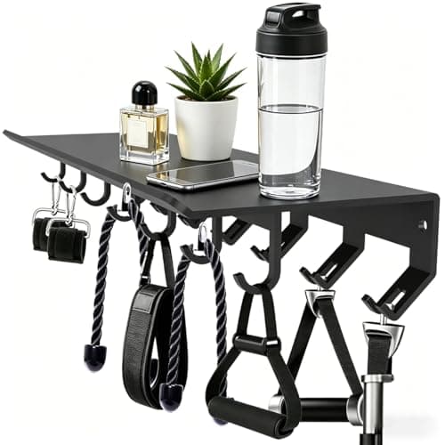 Dafftos Floating Shelf Compatible with Tonal Accessories Home Gym Storage Rack Wall Mount Resistance Band Organizer Workout Metal Holder Hook T-Bracket Lock Adapters Hanger Equipment Fitness - Image 1
