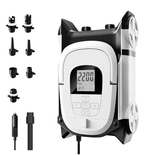 BAVIZZN 22PSI Electric SUP Pump, 12V DC Car Powered Paddle Board Pump with Accurate LCD Gauge & Reliable Auto-Off, Dual Stage Inflation for Paddleboards, Boats, Kayaks, Air Mattresses & Inflatables - Image 1