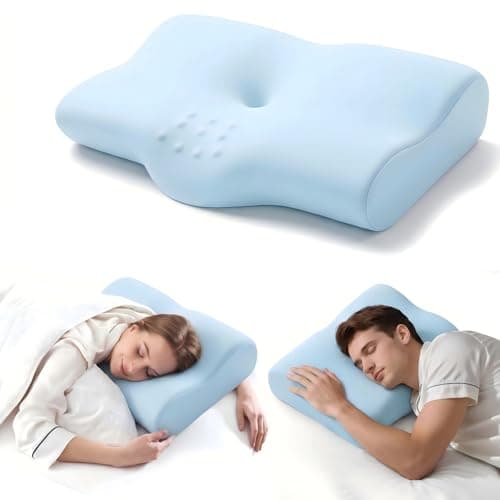 ALLJOY Cervical Neck Pillow for Sleeping,Ergonomic Memory Foam Cervical Pillow for Neck Pain Relief, Orthopedic Bed Pillow for Side Back Stomach Sleepers,Birthday for Women Men - Image 1