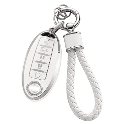 YO&YOYE for Nissan Key Fob Cover with Keychain, Soft TPU Key Case Protection Fit for Altima Rogue Sentra Pathfinder Frontier Maxima Titan Murano Kicks Juke Versa Armada GTR 5 Buttons - Image 1