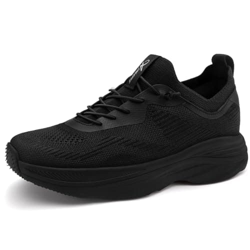 Athlefit Women's Slip On Walking Tennis Shoes Hands Free Non sllip Lightweight Breathable Gym Workout Athletic Sneakers, Black, Size 10, AD01954 - Image 1