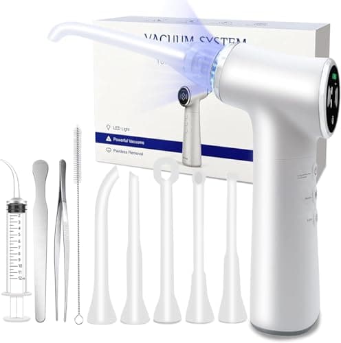 Upgraded Tonsil Stone Remover Tool, Upgraded Electric Tonsil Stone Removal Kit - with Built-in LED Light & 6-Level Suction for Bad Breath Prevention, Oral Suction Device for Stone Removal(off white) - Image 1