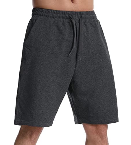 Men's Lounge Shorts with Deep Pockets Loose-fit Jersey Shorts for Running,Workout,Training, Basketball (Dark Grey, Medium) - Image 1