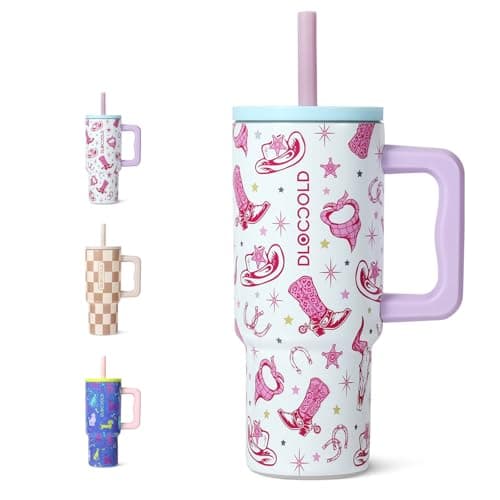 DLOCCOLD Kids 24 oz Tumbler with Handle and Silicone Straw Lid, Leakproof Insulated Tumbler with Spill Resistant Lid, Reusable Stainless Steel Tumbler Mug for Kid Boy Girl, Cupholder Friendly BPA Free - Image 1
