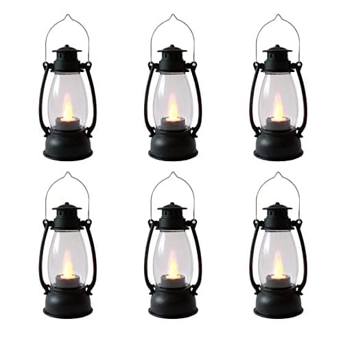 Reperla 5.1 inch Mini Lanterns 6-Pcs LED Candle Small Lanterns Decorative Indoor Outdoor Hanging Light Ornaments Home Decor for Weddings Western Camping Party Halloween Christmas Decorations - Image 1