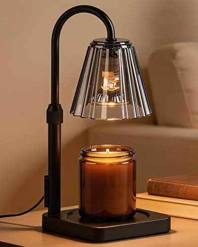 Candle Warmer Lamp with Timer & Dimmer, Birthday Gifts for Women Mothers Day, Height Adjustable Shatterproof Electric Wax Melt Warmer for Jar Candles, Modern Candle Lamp for Home Decor, With 2 Bulbs - Image 1