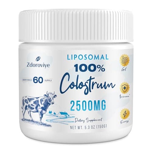 Zdoroviye Liposomal Bovine Colostrum Powder Supplement 2500 mg, Higher Absorption Than Regular Bovine Colostrum (60 Servings) - Image 1