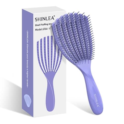 Detangler Brush for Curly Hair, Hairbrush for Wet Dry Thick Thin, Easily Comb Through Curl Hair and Reduces Breakage, Curly Brush for Women Men Kid (Purple) - Image 1
