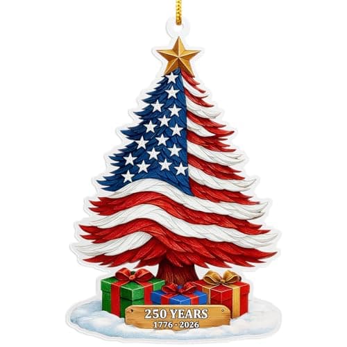 United States 250th Anniversary Ornament, 2D Acrylic 1776 2026 250 Years Anniversary USA Christmas Tree Ornament, America 250 Years Decorations for US Citizens - Image 1