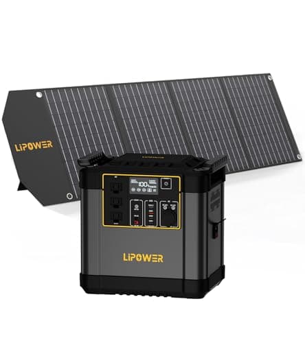 Lipower 2150Wh Solar Generator with 100W Solar Panel, 2400W(4000W Peak) Portable Power Station, LiFePO4 Battery Backup, Pure Sine Wave Portable AC Outlet for Camping, Home Use, Emergency & RV - Image 1