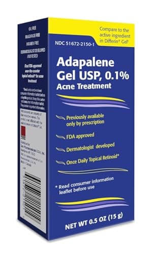 TARO Adapalene 0.1% USP Gel, Paraben Free, Retinoid Acne-Prone Facial Treatment for Sensitive Skin, Prescription Strength (0.5 Oz) - Image 1