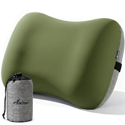 Antfuny Inflatable Neck Pillow for Camping Beach SUV Car Travel Kid Adult Small Portable Air Blow Pop Up Tent Essential Gear for Rock Chair Cot Memory Foam Sleep Pad Bag Bed Hammock Mat Accessories - Image 1
