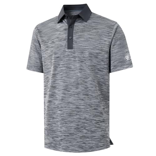 M MAELREG Mens Golf Shirt Short Sleeve Dry Fit Moisture Wicking Heather Pique Casual Collared Polo Shirts for Men - Image 1