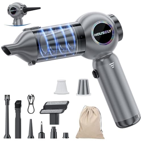 Handheld Car Vacuum Portable Cordless 25000Pa High Power Small Mini Hand Vacuum Cleaner Rechargeable 4-in-1 Compressed Air Duster Blower Pump Wireless Handheld Vac for Car Office Desktop Home Cleaning - Image 1