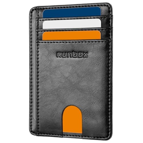 RUNBOX Slim Minimalist Front Pocket RFID Blocking Leather Wallets for Men and Women Card Holder Wallets Gifts for men - Image 1