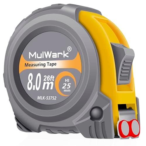 MulWark 25ft Metric Tape Measure, Measuring Tape Retractable, Easy Read Measurement Tape Both-Side Metal Blade, Magnetic Hook & Shockproof Case for Construction, Carpenter, Architect, Woodworking - Image 1