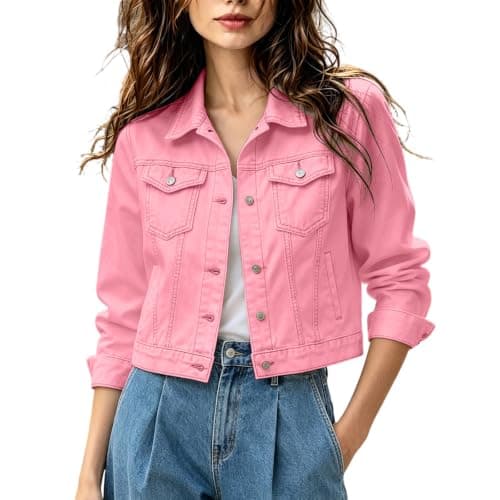 Cropped Jean Jacket for Women Lightweight 2026 Summer Fall - Image 1