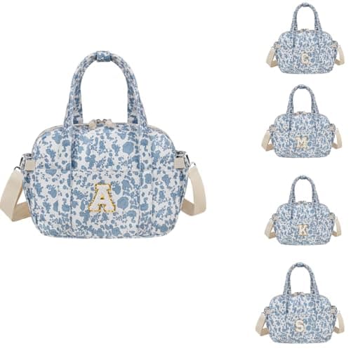 Large Lunch Bag Insulated Lunch Box for Women Men Cute Corduroy Lunch Tote Bags Reusable Lunch Bag Adult Leakproof Portable Cooler Bag for Work Picnic or Travel (BlueWhite A) - Image 1