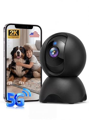 YYSY 2K 5G Indoor Security Camera, No Subscription AI Baby Monitor with Phone App & Crying Detection, 360° Pan-Tilt WiFi Pet Camera, 2-Way Audio, Auto-Tracking, 24/7 SD Storage (1-Pack) - Image 1