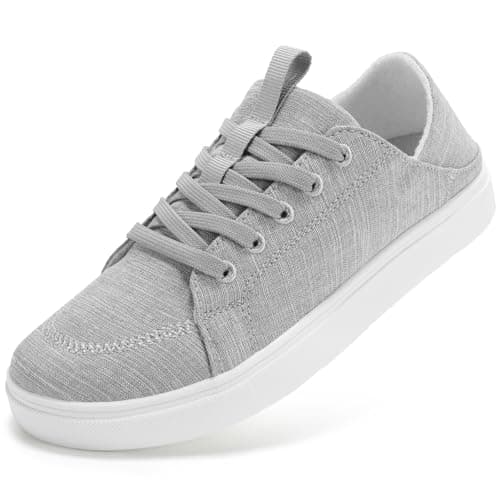 STQ Slip On Shoes Womens Casual Sneakers Business Shoes Arch Support Work Walking Daily Wear Lightweight Comfortable Light Grey Size 10 - Image 1