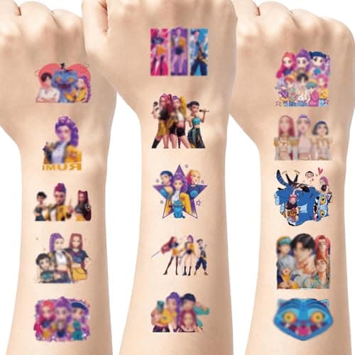 50pcs for Kpop Demon Moives Hunters Temporary Tattoos for Kids - Image 1
