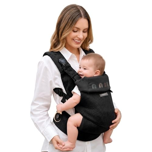 BEIESTATE Baby Carrier Newborn to Toddler, Adjustable Infant Carrier with One-Hand Waist Knob, Breathable Mesh, Magnetic Buckle, Ergonomic Lumbar Support, Lightweight 7-33 lbs (Black) - Image 1