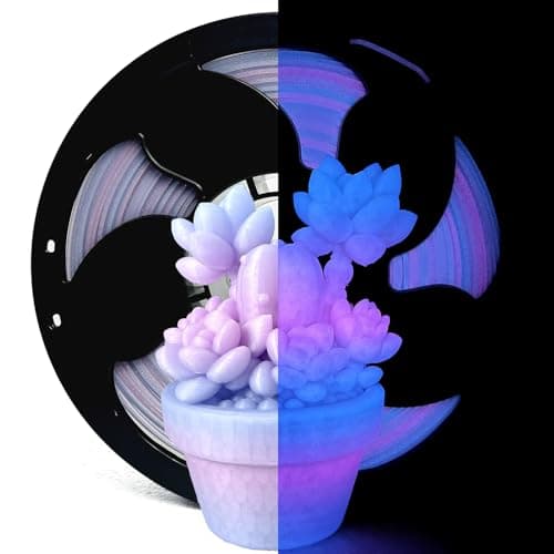 Glow Gradient in the Dark Blue Pink Rainbow PLA Filament 1.75mm for 3D Printer, PLA 3D Printing Filament 1kg (2.2lbs) Spool Beginner Friendly Fit Most FDM Printer - Image 1